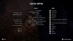 Interfaz de mapping de Horizon: Zero dawn en PS4 y en PC.