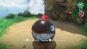 Interfaz del juego de Mario Odyssey en un nivel.