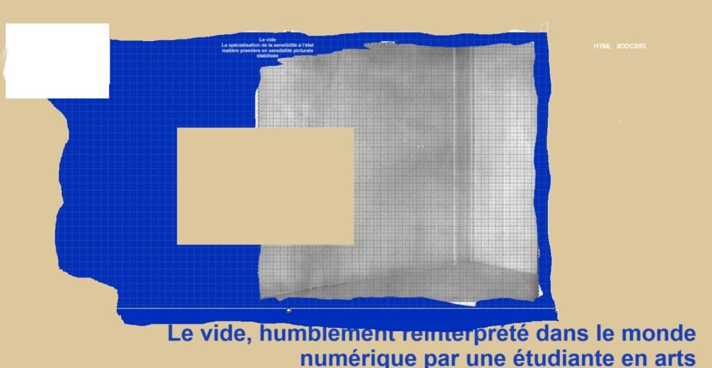 PR3. Yves Klein, Le vide (1958) réinterprété dans le monde numérique