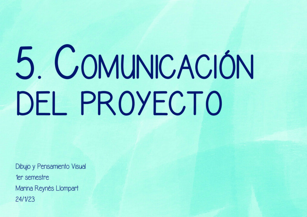5. Comunicación del proyecto