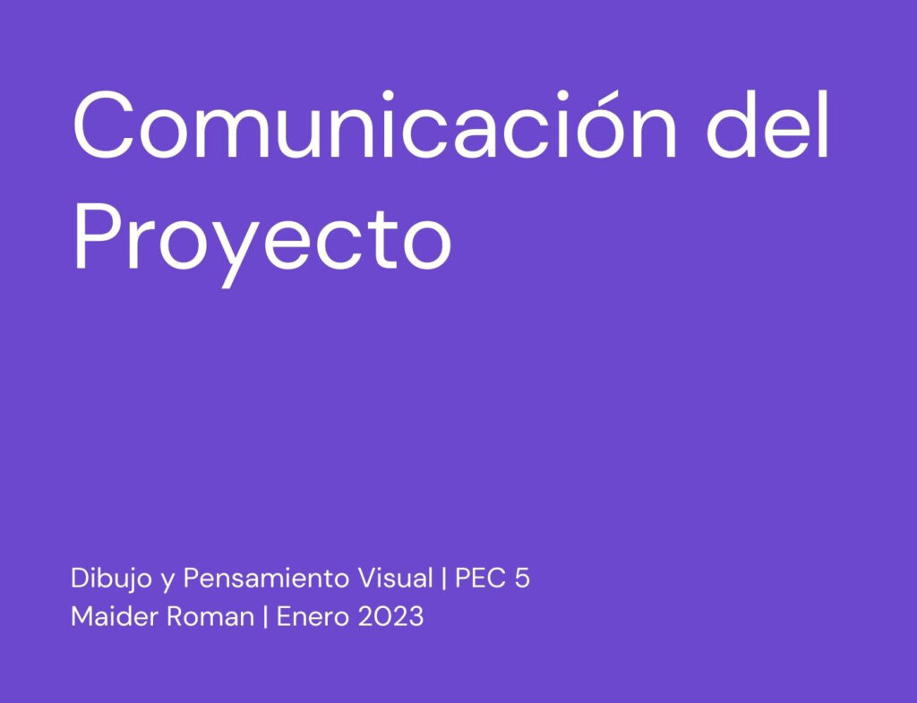 Comunicación del proyecto