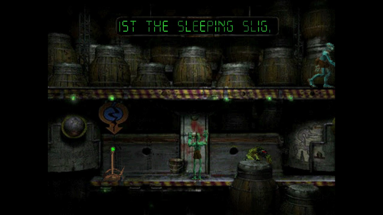 A monitor showing information for the player in Abe’s Oddysee